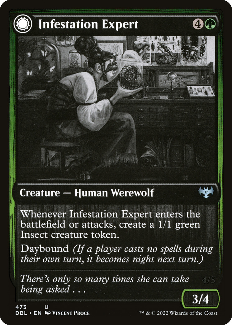 Image of Infestation Expert (DBL-473) - Innistrad: Double Feature: (Double Faced Transform) Foil