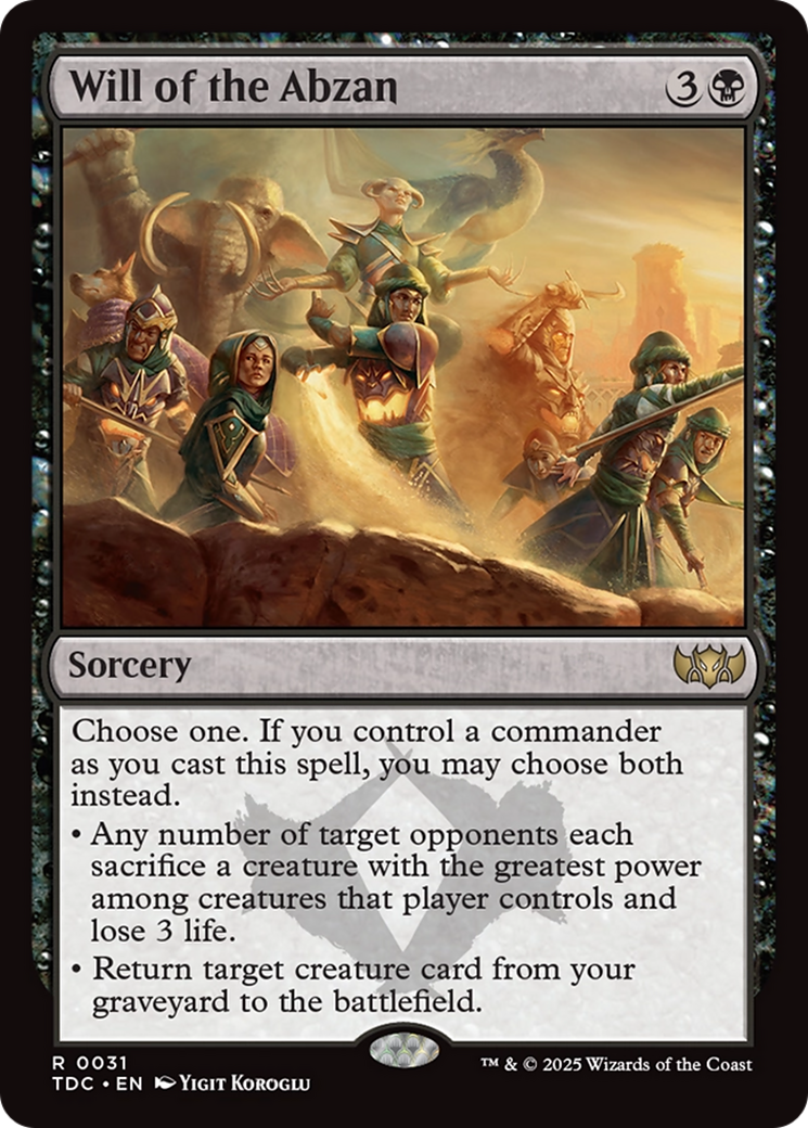 Image of Will of the Abzan (TDC-031) - Commander: Tarkir: Dragonstorm