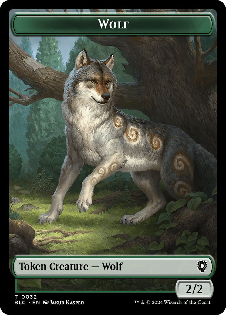 Image of Wolf (TBLC-032) - Bloomburrow Commander Tokens