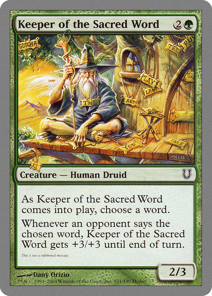 Image of Keeper of the Sacred Word (UNH-101) - Unhinged