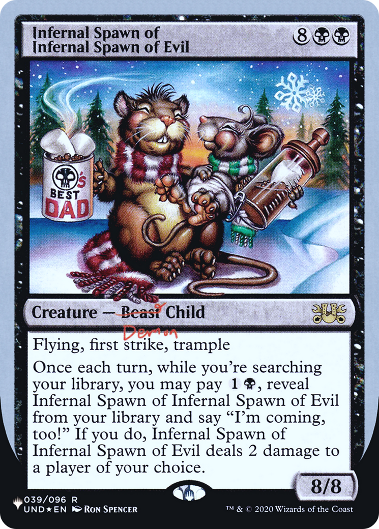 Image of Infernal Spawn of Infernal Spawn of Evil (LIST-039/096) - The List (Unfinity Foil Edition) Foil