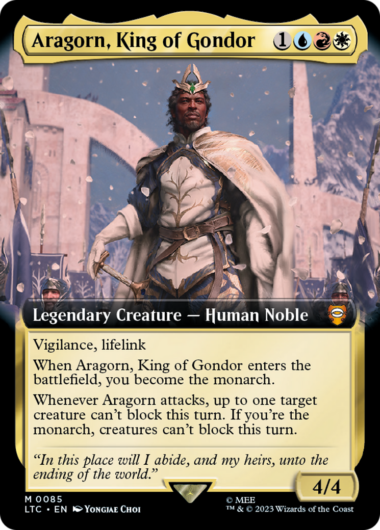 Image of Aragorn, King of Gondor (Extended Art) (LTC-085) - Tales of Middle-earth Commander: (Extended Art)