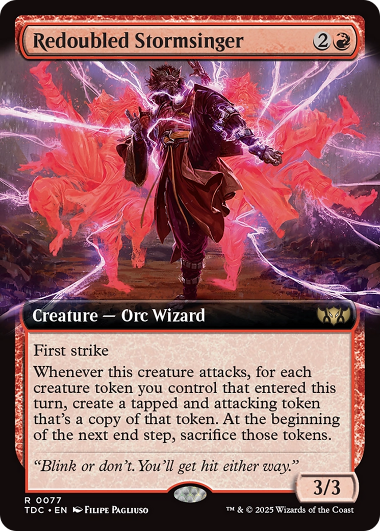 Image of Redoubled Stormsinger (Extended Art) (TDC-077) - Commander: Tarkir: Dragonstorm: (Extended Art)