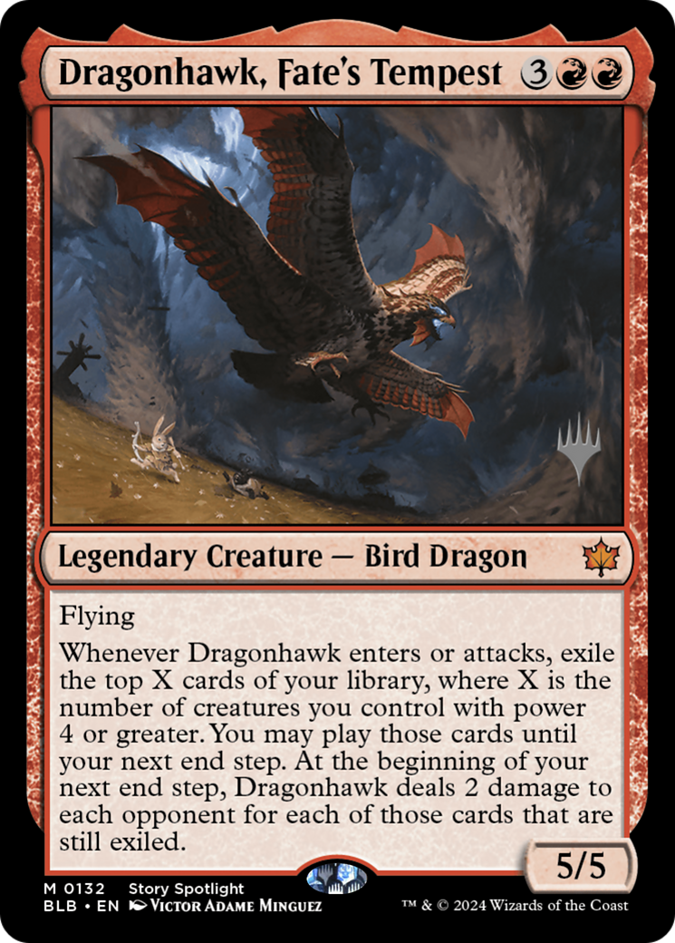 Image of Dragonhawk, Fate's Tempest (PPBLB-132) - Bloomburrow Promos Foil