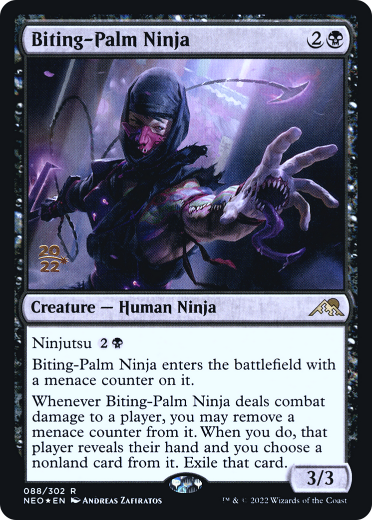 Image of Biting-Palm Ninja (PRE-088) - Kamigawa: Neon Dynasty Promos Foil