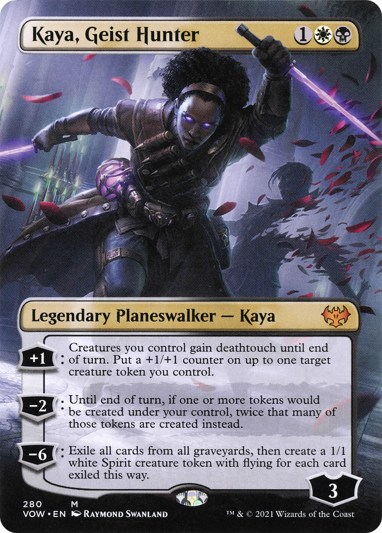 Image of Kaya, Geist Hunter (Borderless) (VOW-280) - Innistrad: Crimson Vow (Borderless)