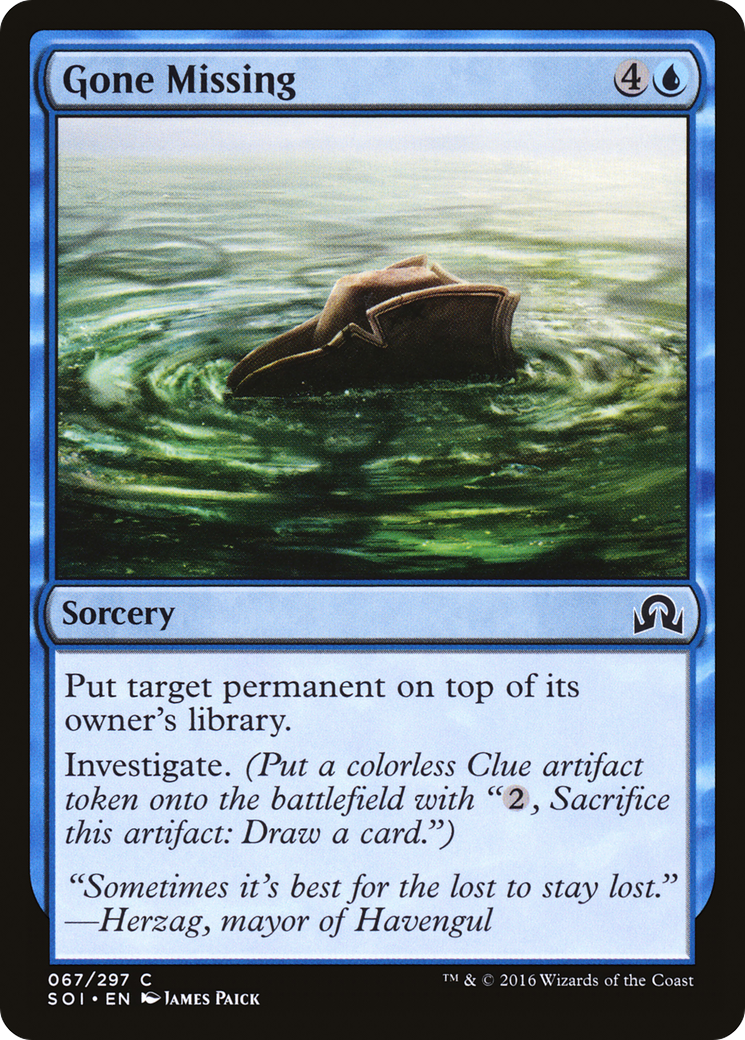 Image of Gone Missing (SOI-067) - Shadows over Innistrad Foil