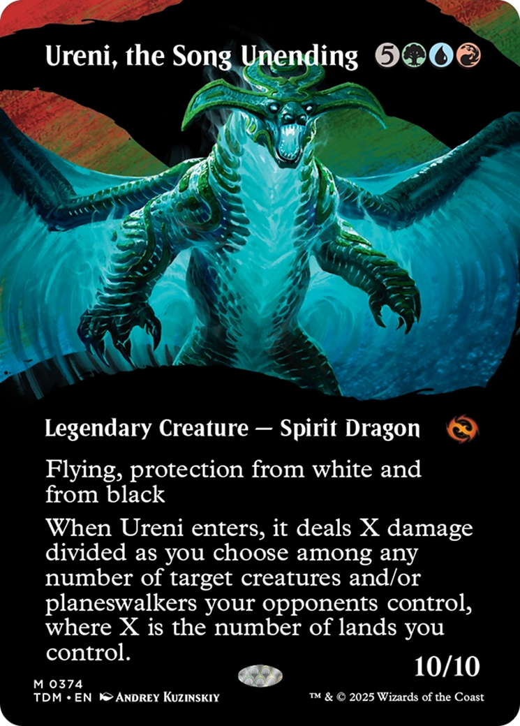 Image of Ureni, the Song Unending (Borderless) (TDM-374) - Tarkir: Dragonstorm: (Showcase) (Borderless)