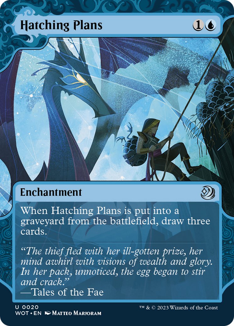 Image of Hatching Plans (WOT-020) - Wilds of Eldraine: Enchanting Tales: (Showcase) (Borderless) Foil