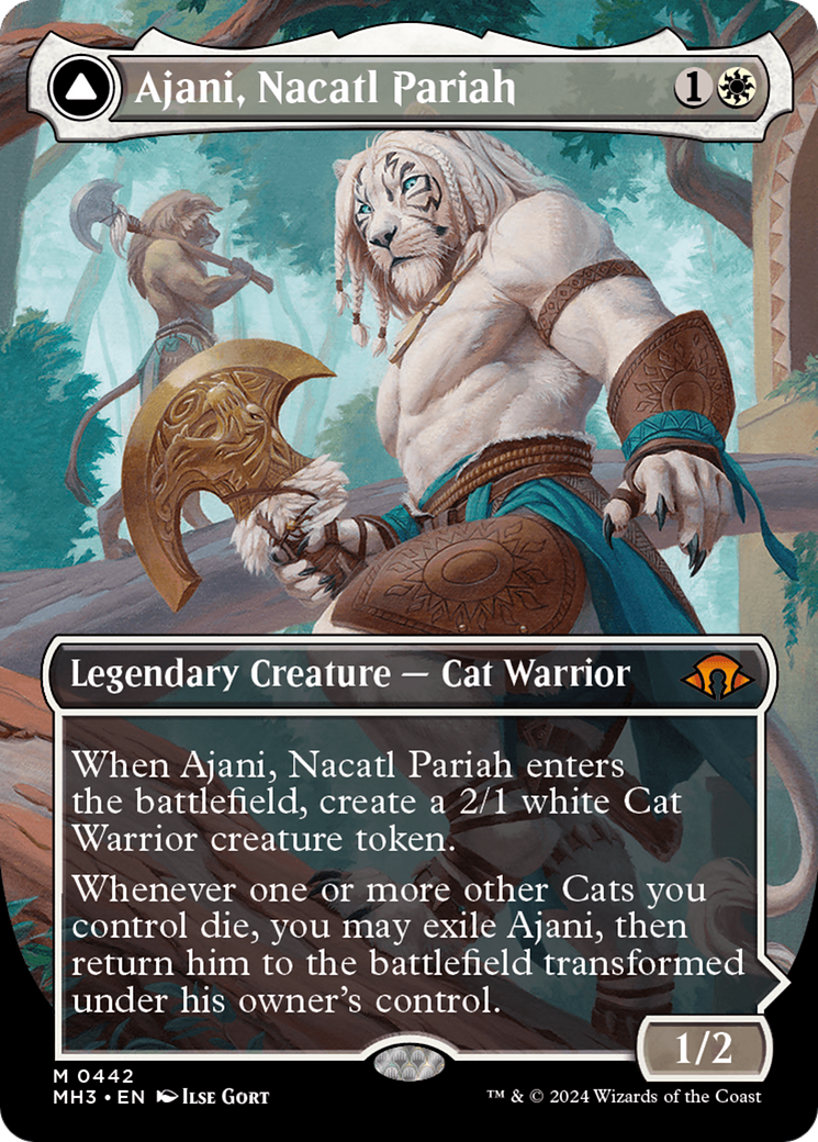 Image of Ajani, Nacatl Pariah (Borderless) (MH3-442) - Modern Horizons 3 (Borderless) Foil
