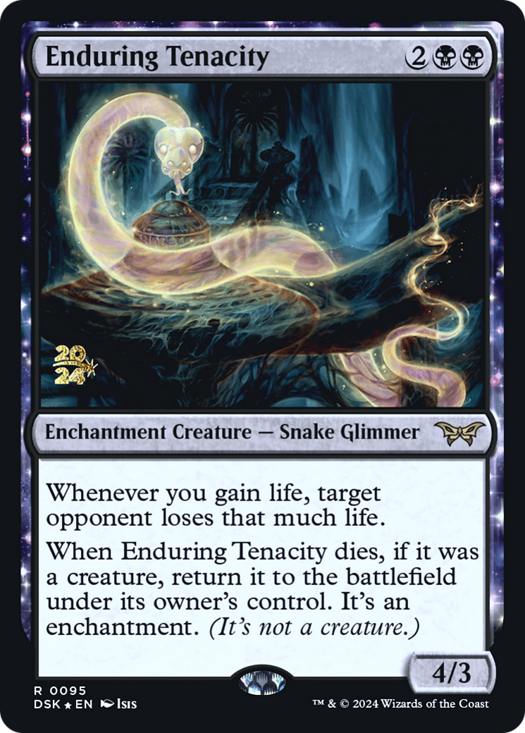 Image of Enduring Tenacity (PRE-095) - Duskmourn: House of Horror Promos: (enchantment) Foil