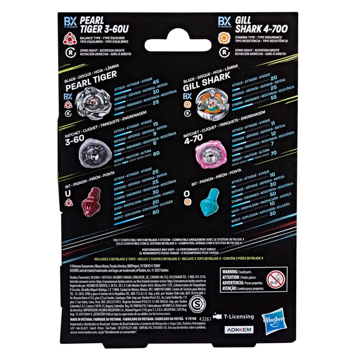 Image of Beyblade X Gill Shark 4-70O BX & Pearl Tiger 3-60U BX Dual Pack Set
