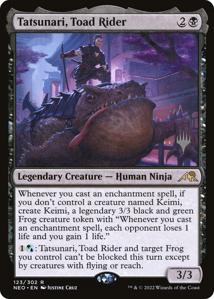 Image of Tatsunari, Toad Rider (PPNEO-123) - Kamigawa: Neon Dynasty Promos