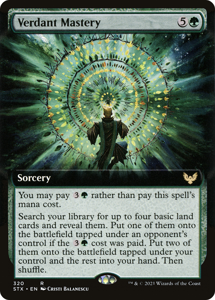 Image of Verdant Mastery (Extended Art) (STX-320) - Strixhaven: School of Mages: (Extended Art) Foil