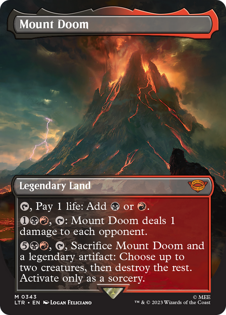 Image of Mount Doom (Borderless) (LTR-343) - The Lord of the Rings: Tales of Middle-earth (Borderless) Foil