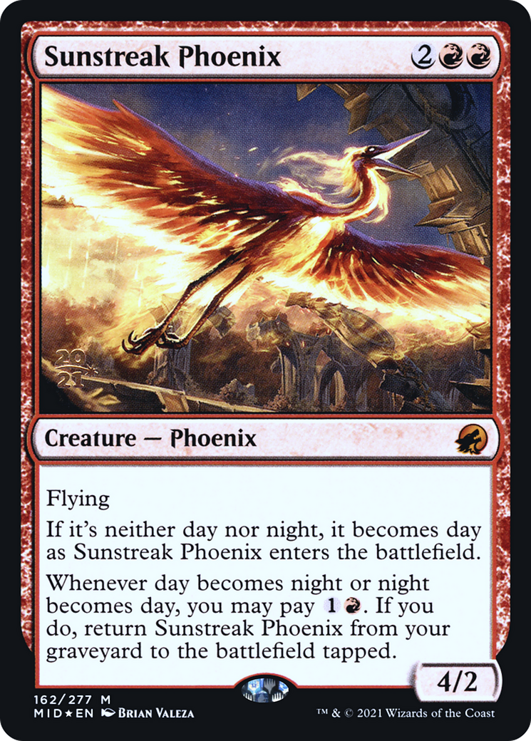 Image of Sunstreak Phoenix (PRE-162S) - Innistrad: Midnight Hunt Promos Foil
