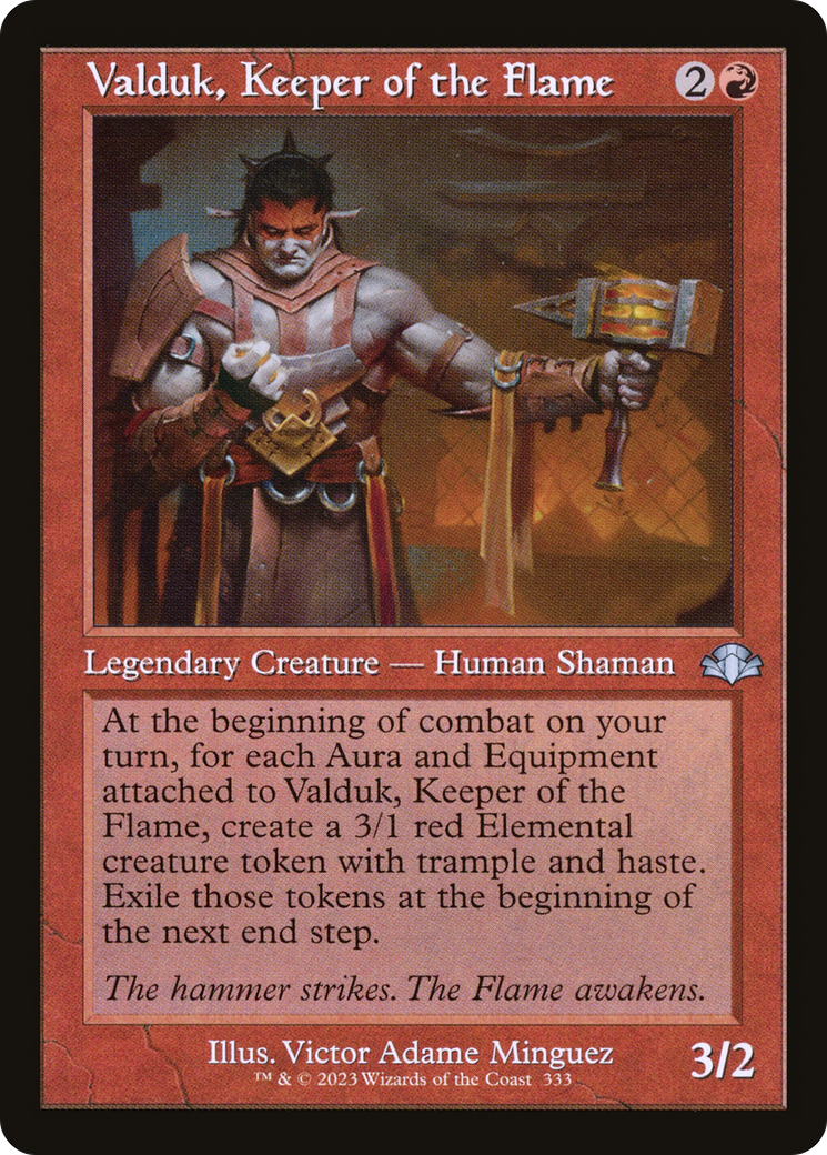 Image of Valduk, Keeper of the Flame (Retro Frame) (DMR-333) - Dominaria Remastered Foil