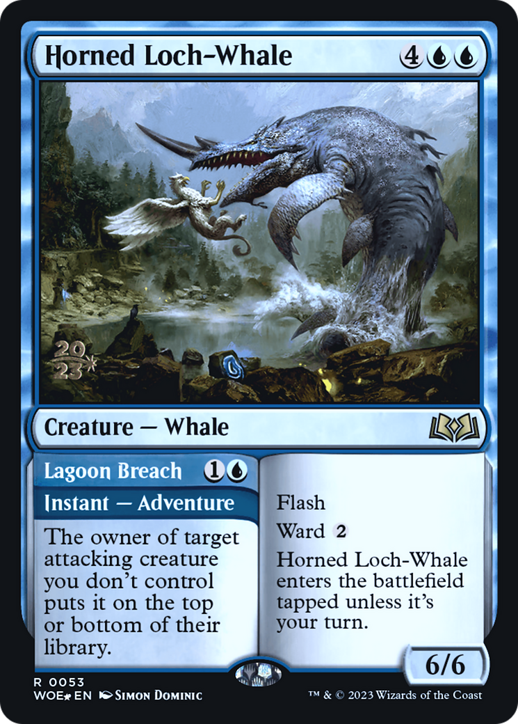 Image of Horned Loch-Whale (PRE-053) - Wilds of Eldraine Promos Foil