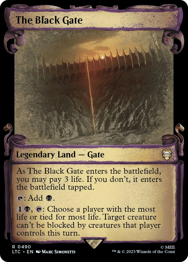 Image of The Black Gate (Showcase Scrolls) (LTC-490) - Tales of Middle-earth Commander: (Showcase) Foil
