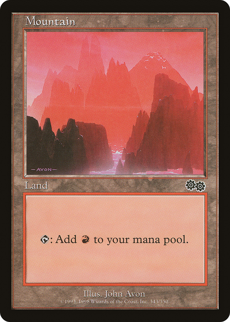 Image of Mountain (343) (USG-343) - Urza's Saga