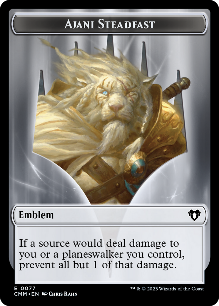Image of Ajani Steadfast Emblem (TCMM-077) - Commander Masters Tokens Foil