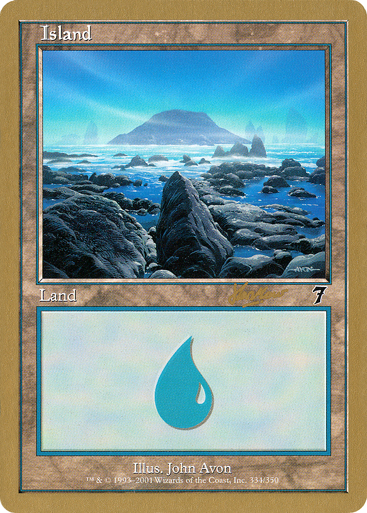 Image of Island (334) - 2002 Sim Han How (7ED) (WCD-) - World Championship Decks 2002