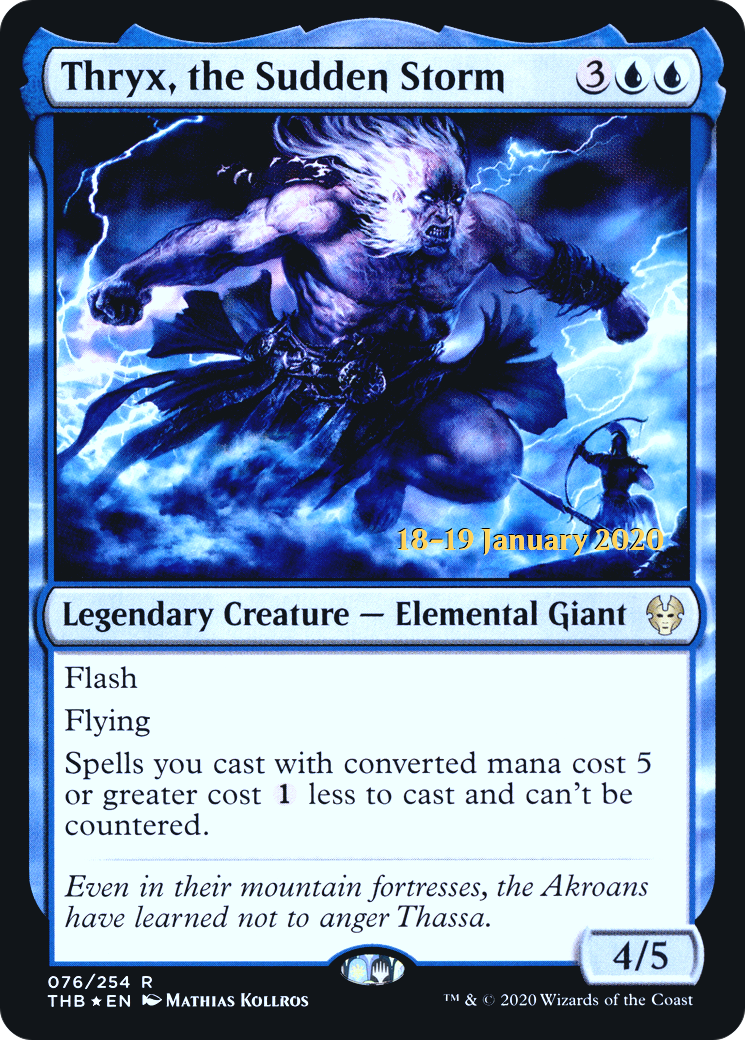Image of Thryx, the Sudden Storm (PRE-076) - Theros Beyond Death Promos Foil