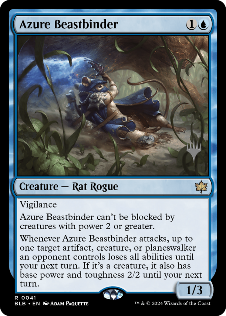 Image of Azure Beastbinder (PPBLB-041) - Bloomburrow Promos Foil
