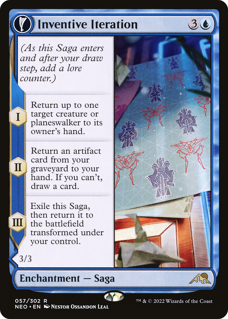 Image of Inventive Iteration (NEO-057) - Kamigawa: Neon Dynasty: (fandfc, enchantment) Foil
