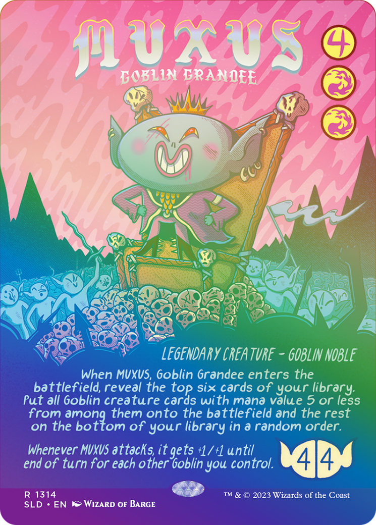 Image of Muxus, Goblin Grandee (Rainbow Foil) (SLD-1314★) - Secret Lair Drop (Borderless) Foil