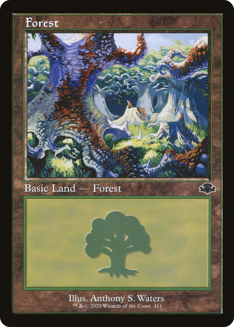 Image of Forest (411) (Retro Frame) (DMR-411) - Dominaria Remastered Foil