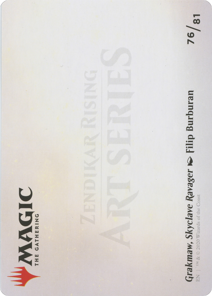 Image of Grakmaw, Skyclave Ravager // Grakmaw, Skyclave Ravager (AZNR-076) - Zendikar Rising Art Series (Borderless) Foil