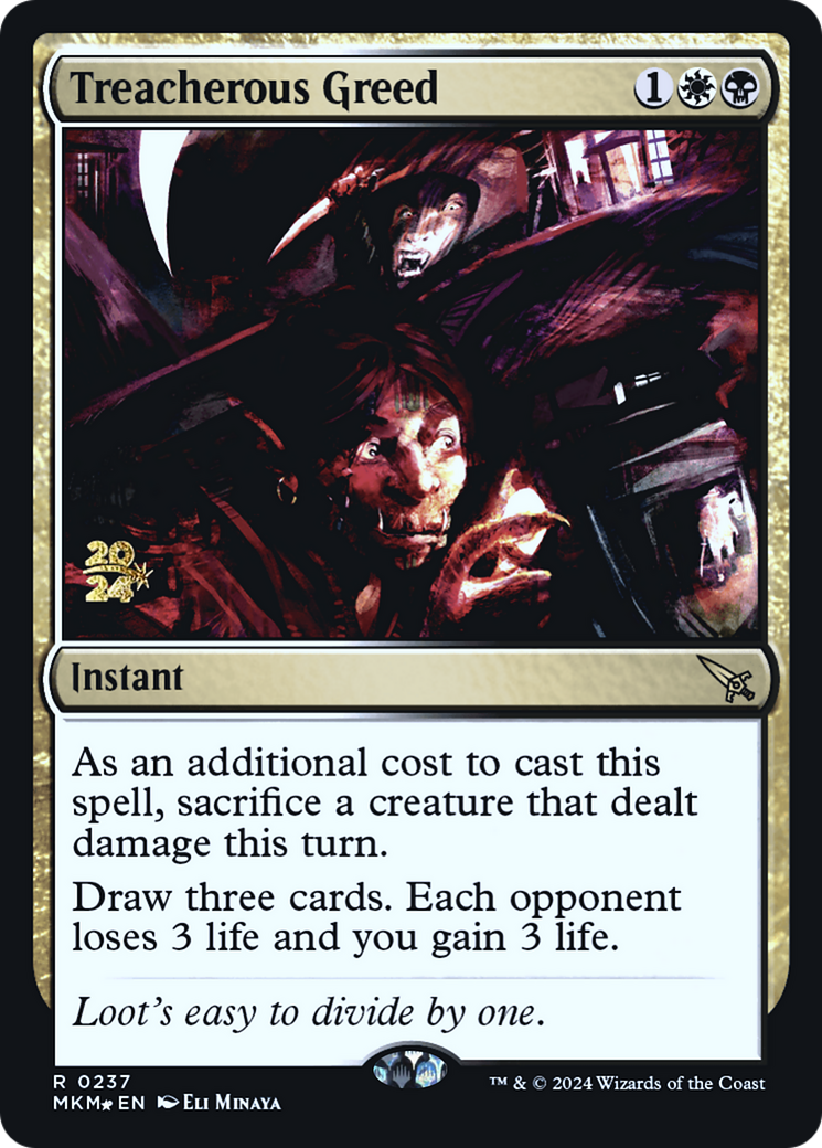 Image of Treacherous Greed (PRE-237) - Murders at Karlov Manor Promos Foil