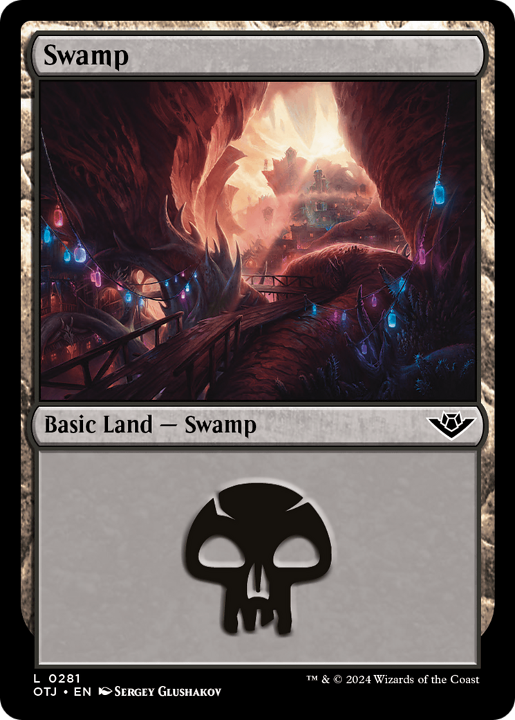 Image of Swamp (0281) (OTJ-281) - Outlaws of Thunder Junction Foil