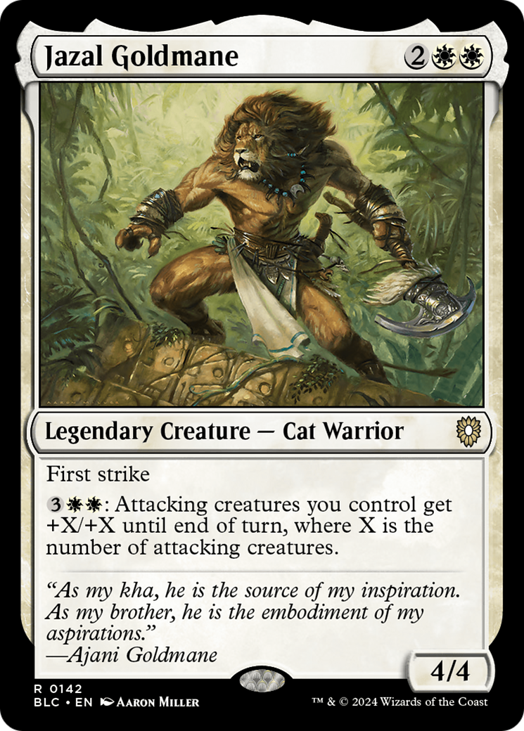 Image of Jazal Goldmane (BLC-142) - Bloomburrow Commander