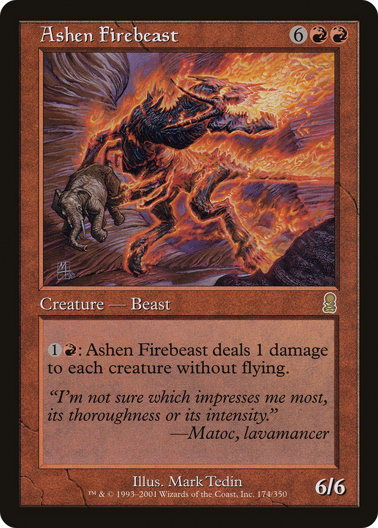 Image of Ashen Firebeast (ODY-174) - Odyssey Foil