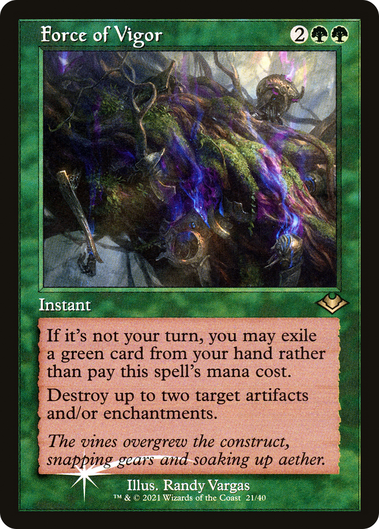 Image of Force of Vigor (Retro Frame) (MH1-021) - Modern Horizons 1 Timeshifts Foil
