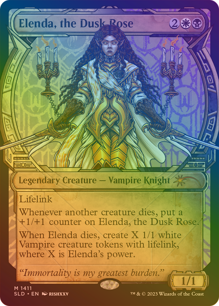 Image of Elenda, the Dusk Rose (Rainbow Foil) (SLD-1411) - Secret Lair Drop: (Showcase) Foil