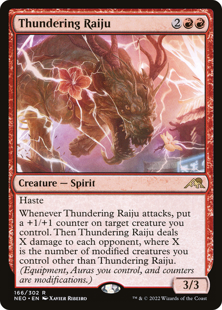 Image of Thundering Raiju (NEO-166) - Kamigawa: Neon Dynasty Foil