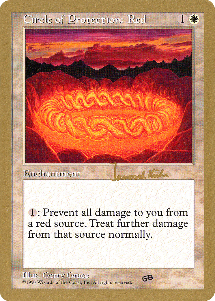 Image of Circle of Protection: Red - 1997 Janosch Kuhn (5ED) (SB) (WCD-) - World Championship Decks 1997