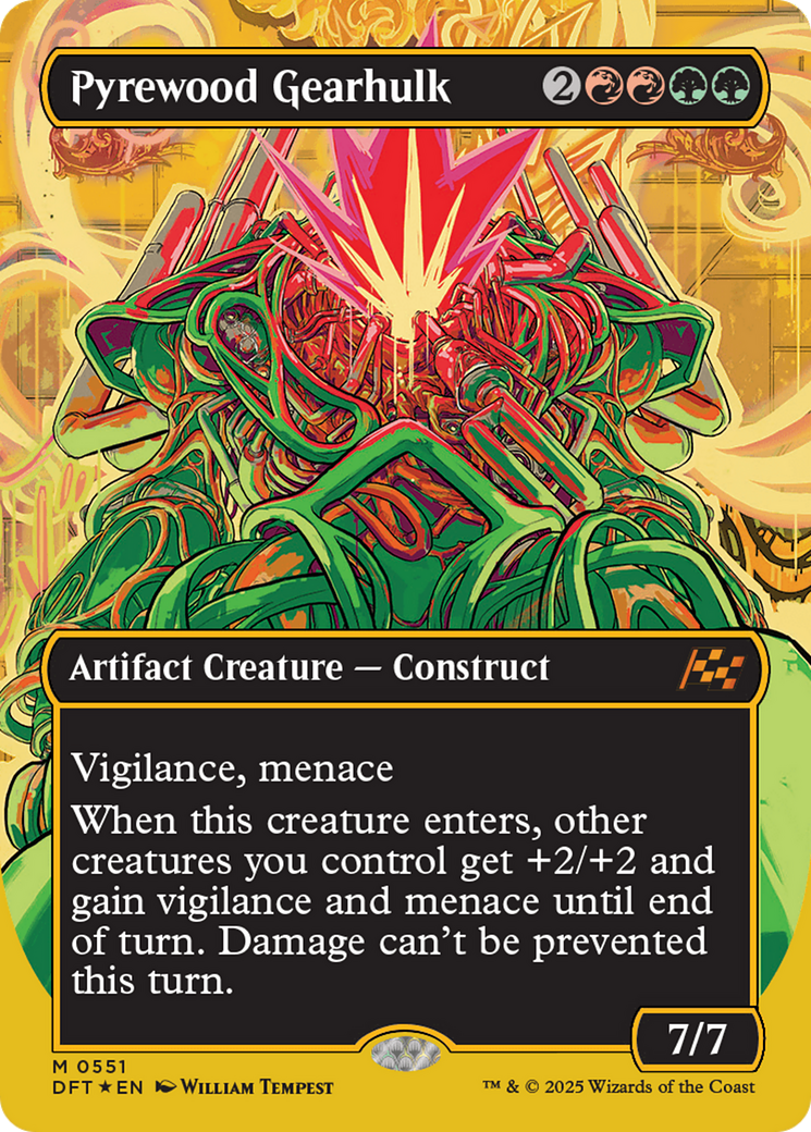 Image of Pyrewood Gearhulk (Borderless) (First-Place Foil) (DFT-551) - Aetherdrift (Borderless) Foil