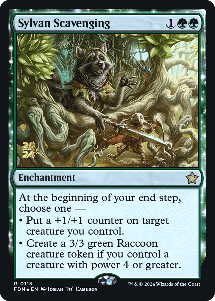 Image of Sylvan Scavenging (PRE-113) - Foundations Promos: (enchantment) Foil