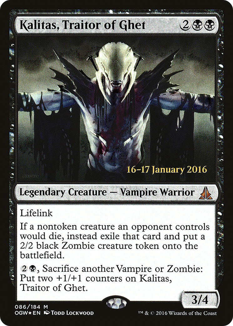 Image of Kalitas, Traitor of Ghet (PRE-086) - Oath of the Gatewatch Promos Foil