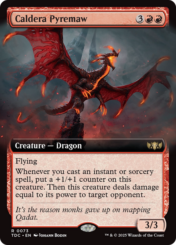 Image of Caldera Pyremaw (Extended Art) (TDC-073) - Commander: Tarkir: Dragonstorm: (Extended Art)