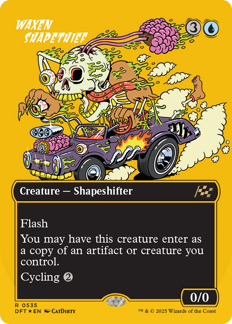 Image of Waxen Shapethief (Borderless) (First-Place Foil) (DFT-535) - Aetherdrift (Borderless) Foil