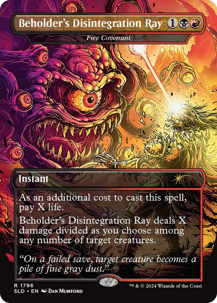 Image of Fire Covenant (SLD-1796) - Secret Lair Drop / Beholder's Disintegration Ray (Borderless) Foil