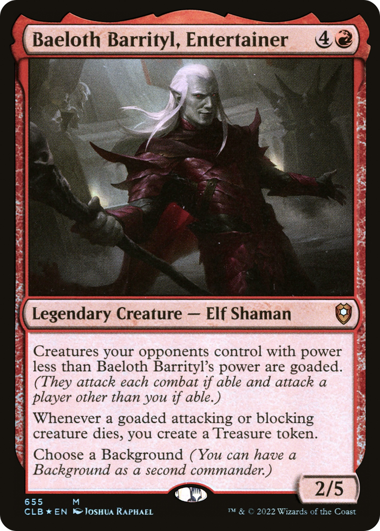 Image of Baeloth Barrityl, Entertainer (CLB-655) - Commander Legends: Battle for Baldur's Gate Foil