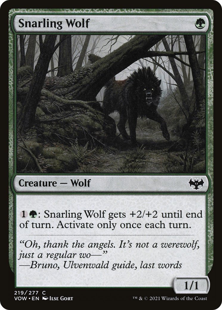 Image of Snarling Wolf (VOW-219) - Innistrad: Crimson Vow