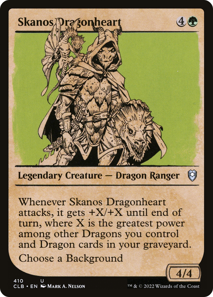 Image of Skanos Dragonheart (Showcase) (CLB-410) - Commander Legends: Battle for Baldur's Gate: (Showcase) Foil