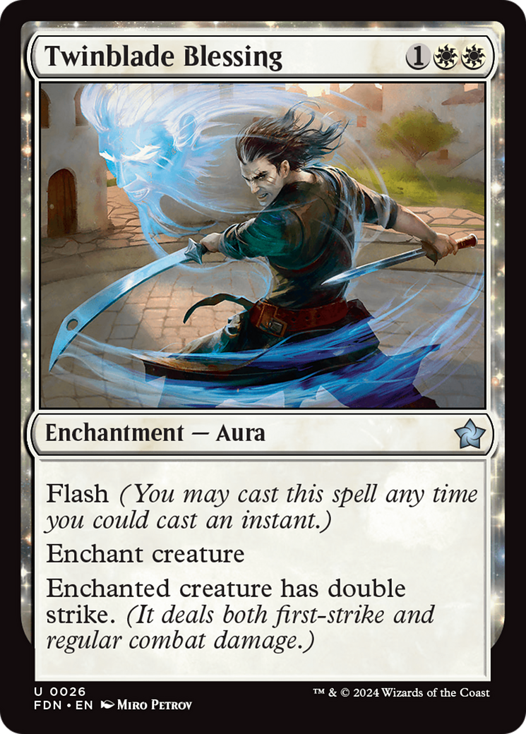 Image of Twinblade Blessing (FDN-026) - Foundations: (enchantment) Foil